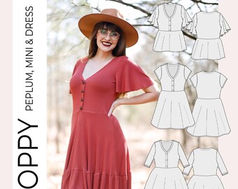 Poppy Peplum, Mini, & Dress PDF Sewing Pattern