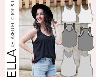 Tella Relaxed Fit Crop & Top PDF Sewing Pattern