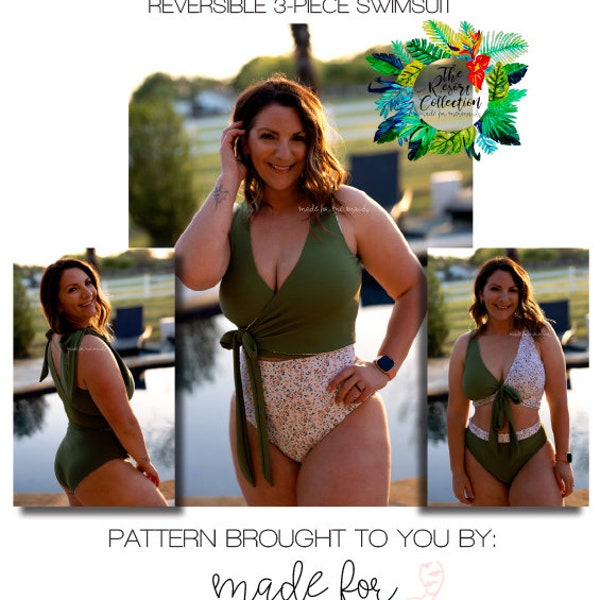 Resort Collection: Amalfi Reversible 3-Piece Swimsuit PDF Sewing Pattern