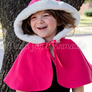 Everyday Princess Hooded Cape Caplet Capelet PDF Pattern instant download Sizes 1/2 9/10 image 1