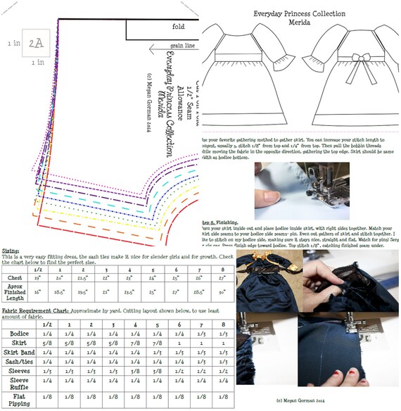 princess merida dress pattern Brave Princess Cosplay Dress Sewing Pattern, XS-4XL (PDF Pattern)