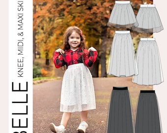 Youth Belle Holiday Knee, Midi & Maxi Skirt PDF Sewing Pattern