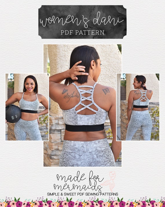 Lounge & Lace Collection-adult Dani Strappy Sports and Training Bra PDF  Sewing Pattern 