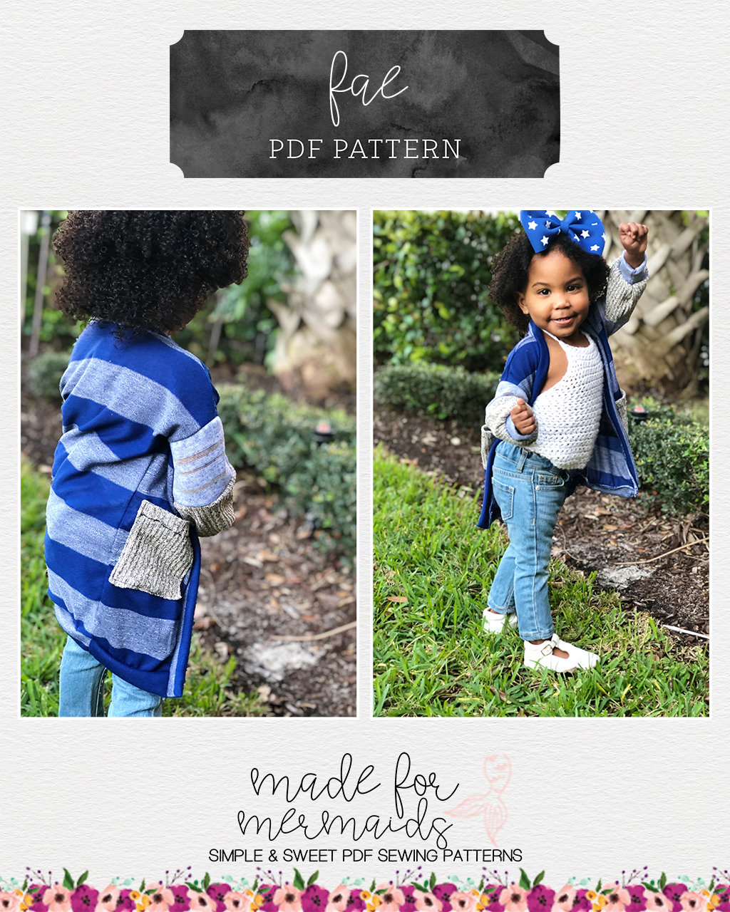 Youth Fae Cardigan & Duster PDF Sewing Pattern Instant Download Sizes 1 ...