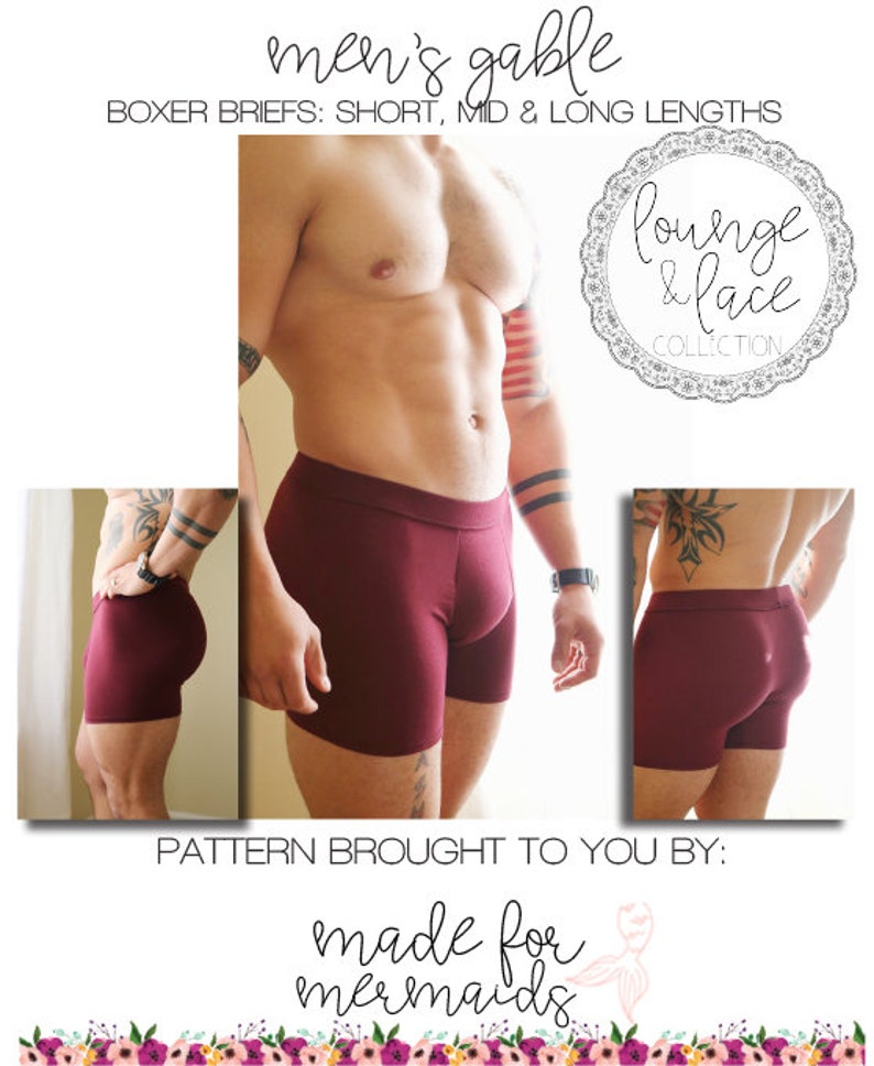 Lounge & Lace Collection-Adult Gable Boxer Brief PDF Sewing Pattern image 1