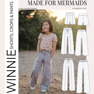 Youth Winnie Wide-Leg Shorts, Crops, & Pants PDF Sewing Pattern