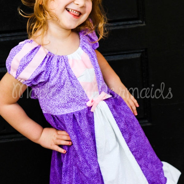 Rapunzel Dress everyday princess PDF Pattern instant download 6mnth-8years