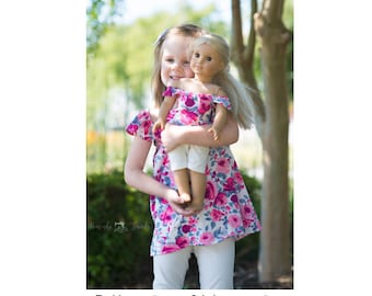 DOLLY Daphne Top, Dress & Maxi 14" 15" 18" PDF Sewing Pattern