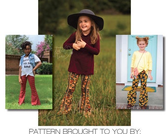 Bailey Bell Bottoms PDF Sewing Pattern 1/2- 14