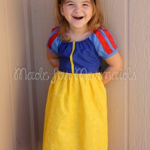 Snow White Dress everyday princess PDF Pattern instant download 6mnth-8years