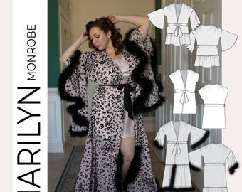 Marilyn MonRobe Mini, Knee Length, and Maxi Glamour Robe PDF Sewing Pattern