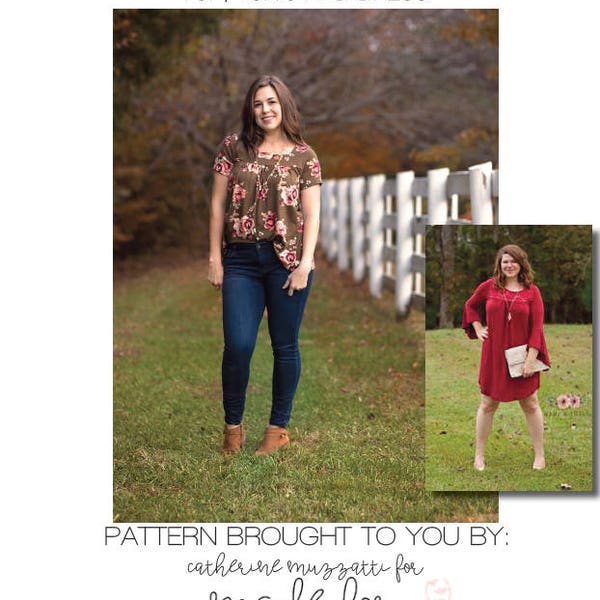 Women's Catherine Top, Tunic & Dress PDF Sewing Pattern