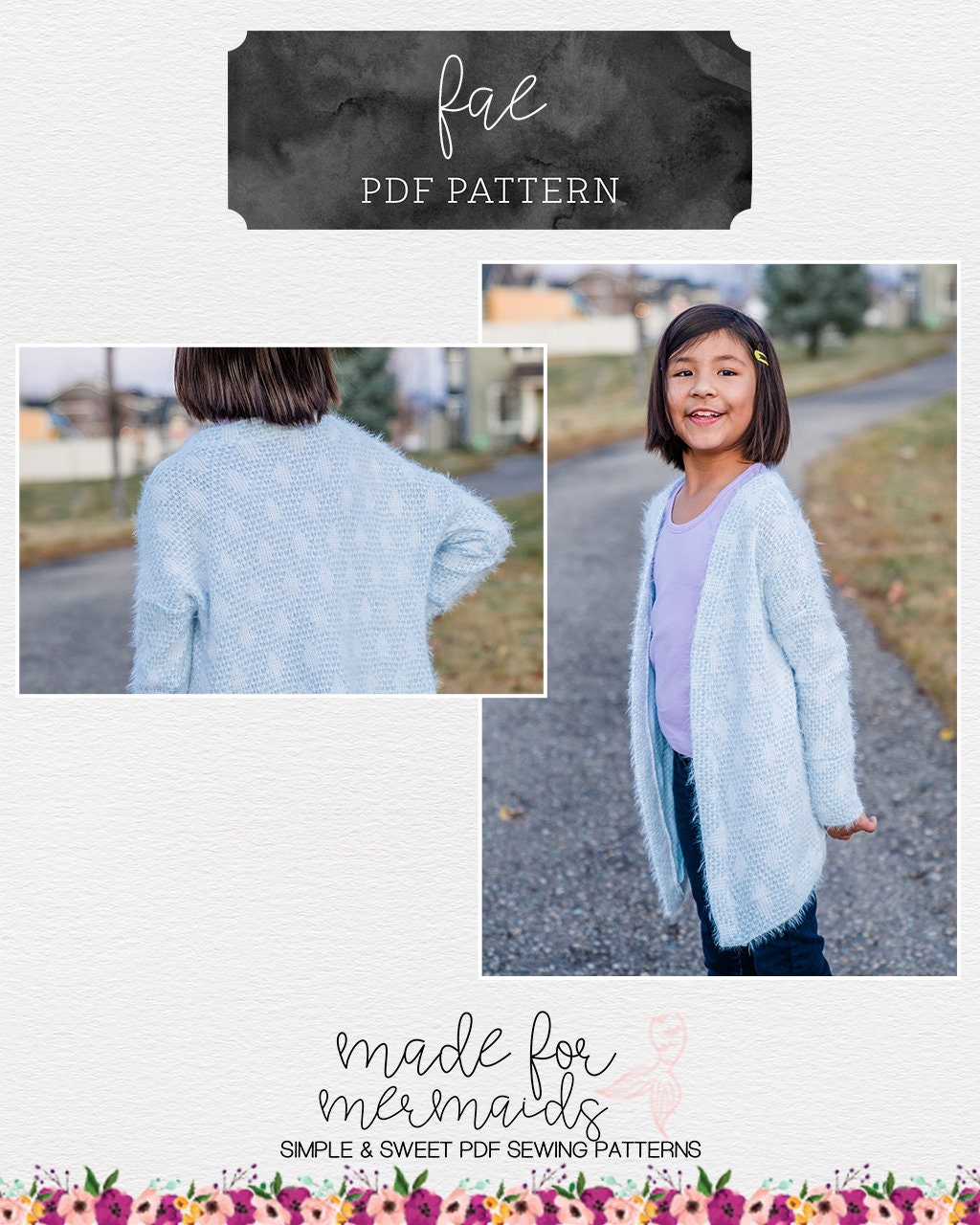 Youth Fae Cardigan & Duster PDF Sewing Pattern Instant Download Sizes 1 ...