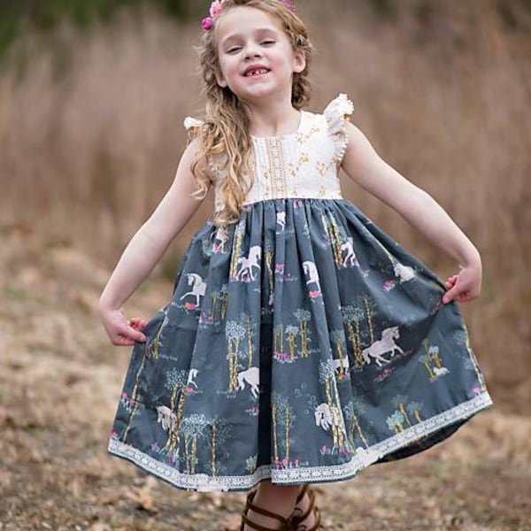 Harper Top, Tunic & Dress PDF Pattern instant download size 1/2-14years