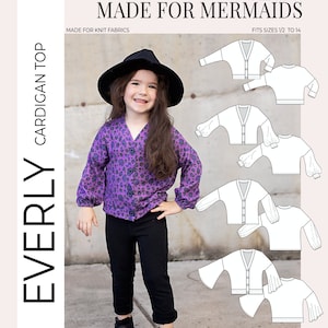 Youth Everly Cardigan Top PDF Sewing Pattern