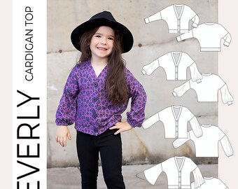 Youth Everly Cardigan Top PDF Sewing Pattern