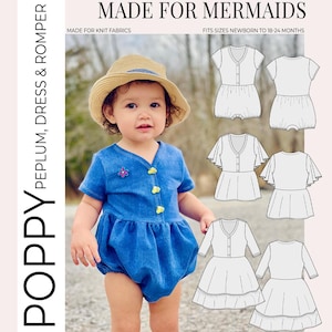 Baby Poppy Peplum, Vintage, Dress & Bubble Romper PDF Sewing Pattern
