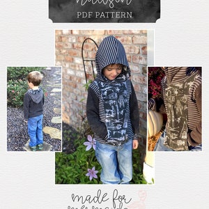 Hudson Hoodie PDF Sewing Pattern Sizes 1/2-14 image 3