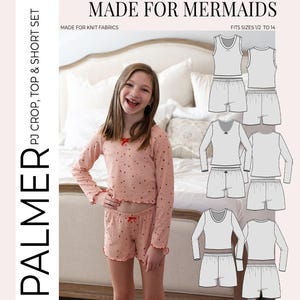 Youth Palmer PJ Crop, Top & Short Set PDF Sewing Pattern