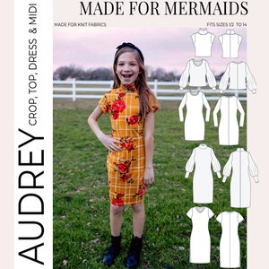 Youth Audrey Crop, Top, Dress & Midi PDF Sewing Pattern