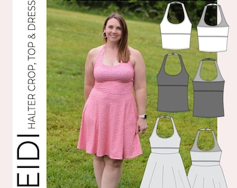 Heidi Halter Crop, Top, Mini, & Dress PDF Sewing Pattern