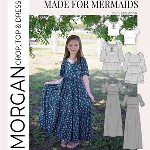 Youth Morgan Sweetheart Crop, Top, Dress, Midi, & Maxi PDF Swing Pattern