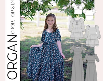Youth Morgan Sweetheart Crop, Top, Dress, Midi, & Maxi PDF Swing Pattern