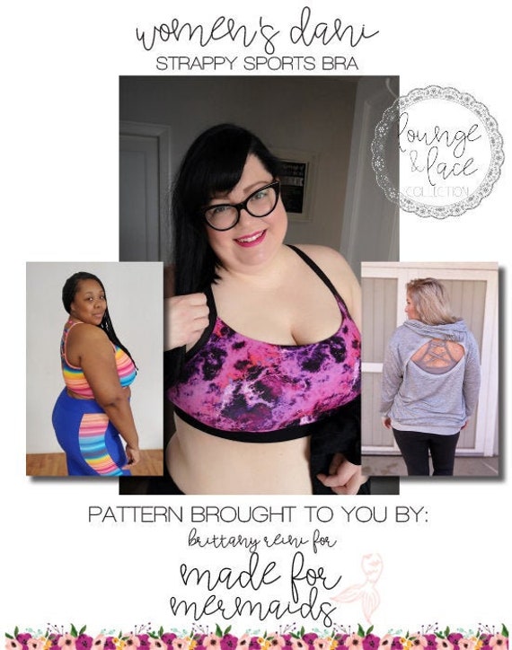 Lounge & Lace Collection-adult Dani Strappy Sports and Training Bra PDF  Sewing Pattern 