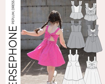 Youth Persephone Peplum, Vintage, Dress & Midi PDF Sewing Pattern