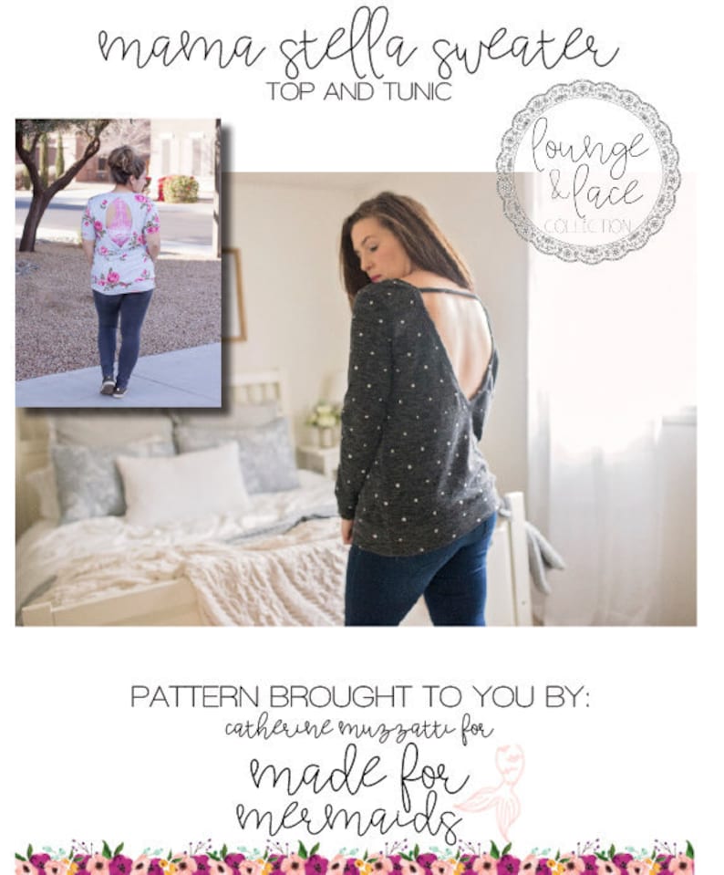 Lounge & Lace Collection: Womens Stella Sweater Top and Tunic PDF Sewing Pattern image 1