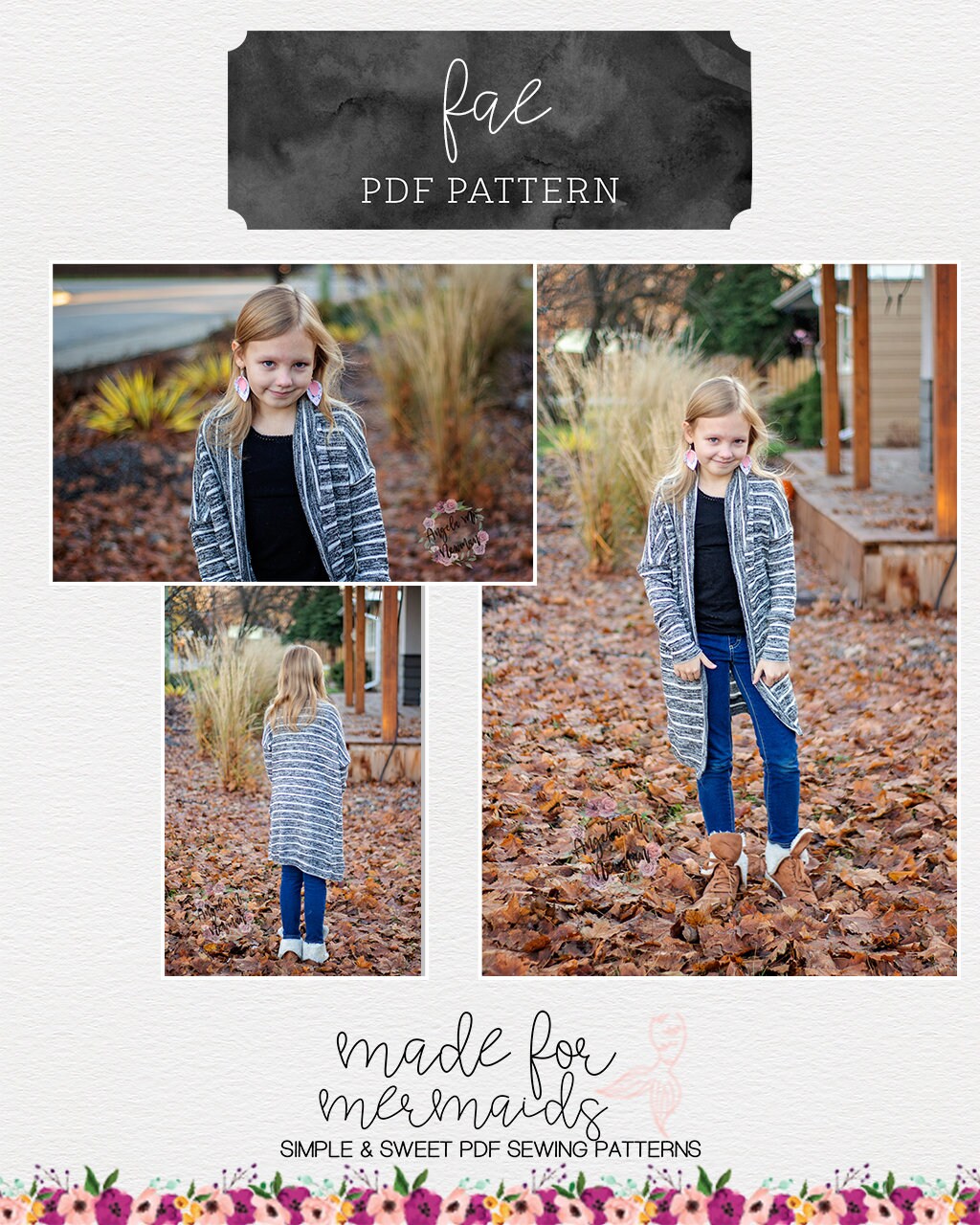 Youth Fae Cardigan & Duster PDF Sewing Pattern Instant Download Sizes 1 ...