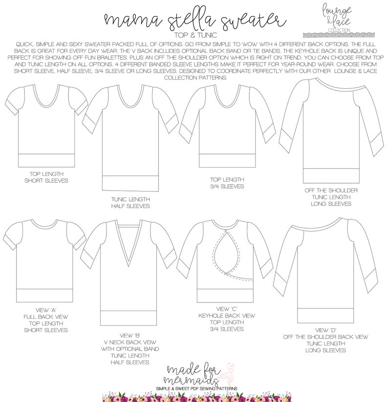 Lounge & Lace Collection: Womens Stella Sweater Top and Tunic PDF Sewing Pattern image 2