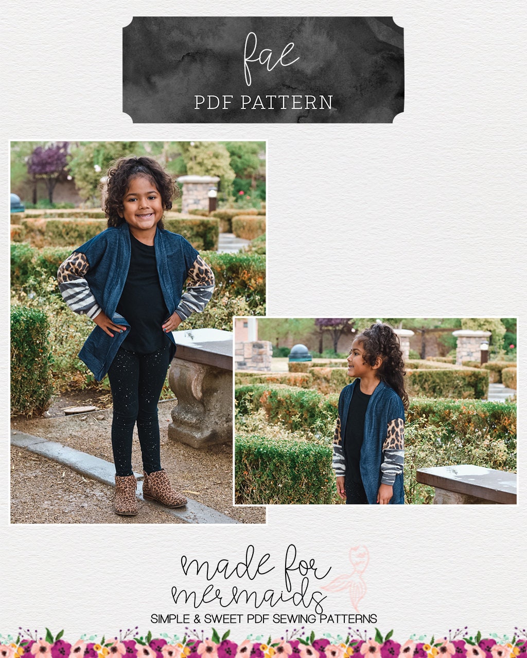 Youth Fae Cardigan & Duster PDF Sewing Pattern Instant Download Sizes 1 ...