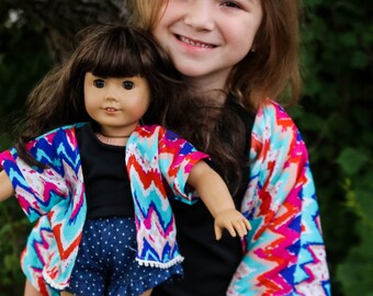 DOLLY Kelli Kimono 15" or 18" doll PDF Pattern instant download