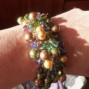 Crystal/Pearl Charm Bracelet/Cluster Bracelet