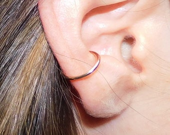 Rosey Conch Hoop Ear Cuff, Rose Gold Ear Cuff, Fake Piercing Conch Earring