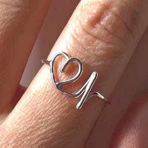 Heartbeat Ring, EKG Sterling Silver Ring
