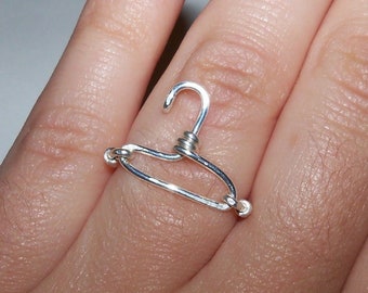 Miniature Hanger Wire Wrapped Ring, Fashion Lovers Ring