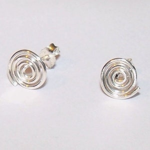 925 Sterling Silver Spiral Stud Earring with solid 925 Backers