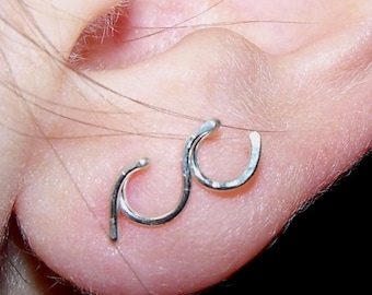 Pendientes Olas del Mar Plata de Ley