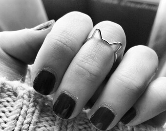 Cat Ears Ring in Sterling Silver or 14k Gold Filled