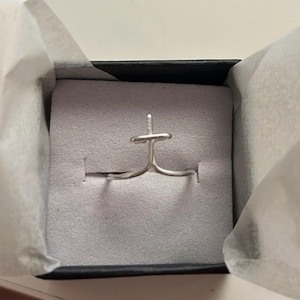 Custom Initial Adjustable Wire Ring: Script Letter, 14k Gold Filled or Sterling Silver image 13