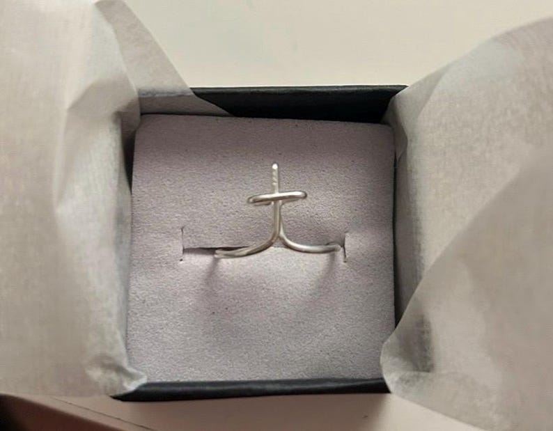 Custom Initial Adjustable Wire Ring: Script Letter, 14k Gold Filled or Sterling Silver image 13