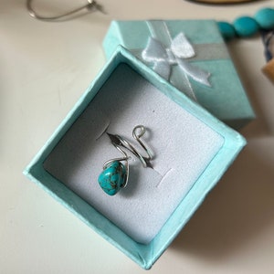 Wire Wrapped Turquoise Stone / Nugget Ear Cuff in Sterling Silver or 14k Gold-Filled image 4