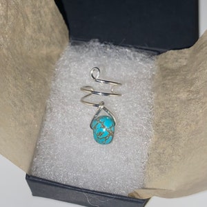 Wire Wrapped Turquoise Stone / Nugget Ear Cuff in Sterling Silver or 14k Gold-Filled image 8