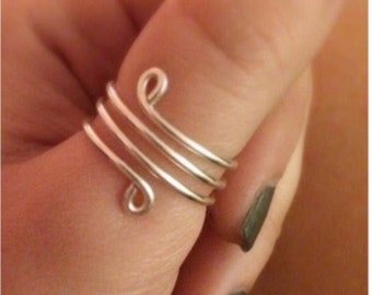 Sterling Silver Wrap Around Ring, Silver Thumb Ring for Women
