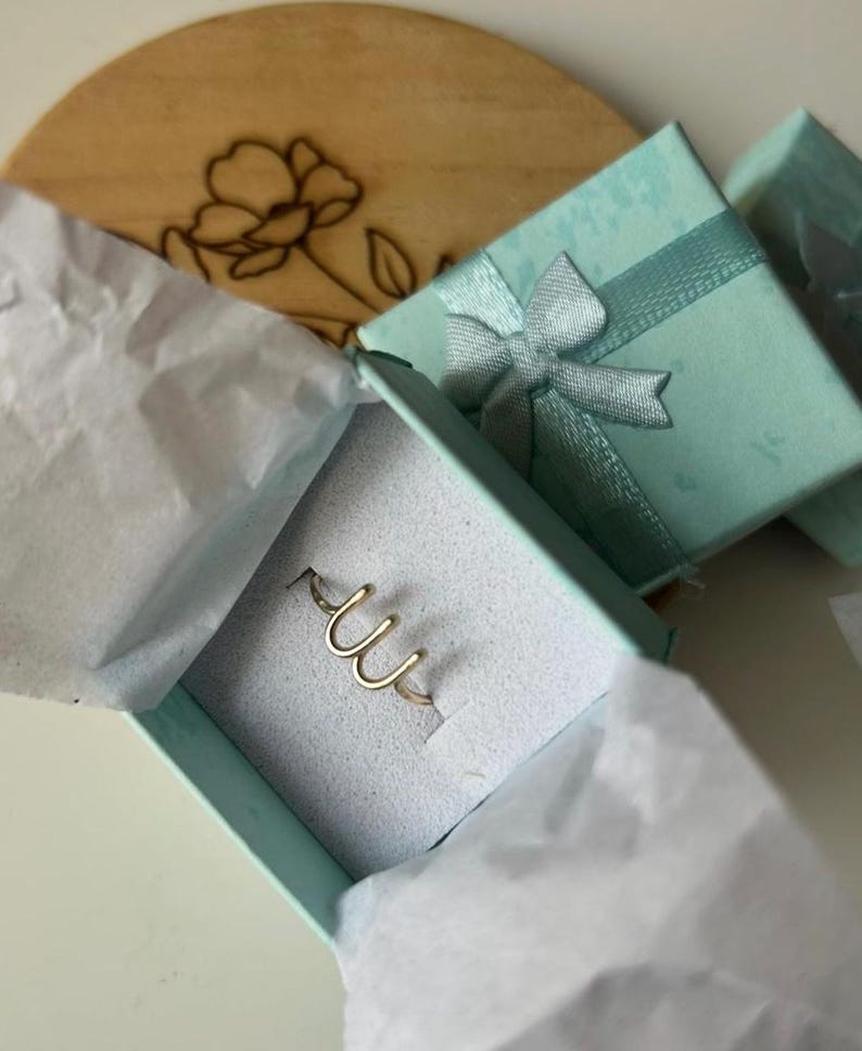 Custom Initial Adjustable Wire Ring: Script Letter, 14k Gold Filled or Sterling Silver image 15