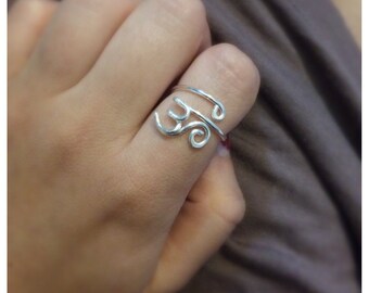 OM Symbol Wire Ring, Copper or Sterling Silver Wire Design