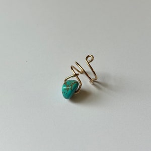 Wire Wrapped Turquoise Stone / Nugget Ear Cuff in Sterling Silver or 14k Gold-Filled image 6