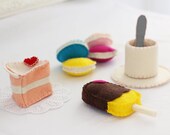 Kids Tea Party - Bright Color Play Food Pretend Felt Tea time Set